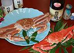 松葉蟹と日本酒　甲羅酒